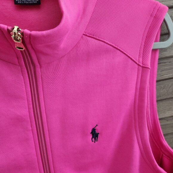 Ralph Lauren Gold pink zip up vest Size L - Picture 2 of 8